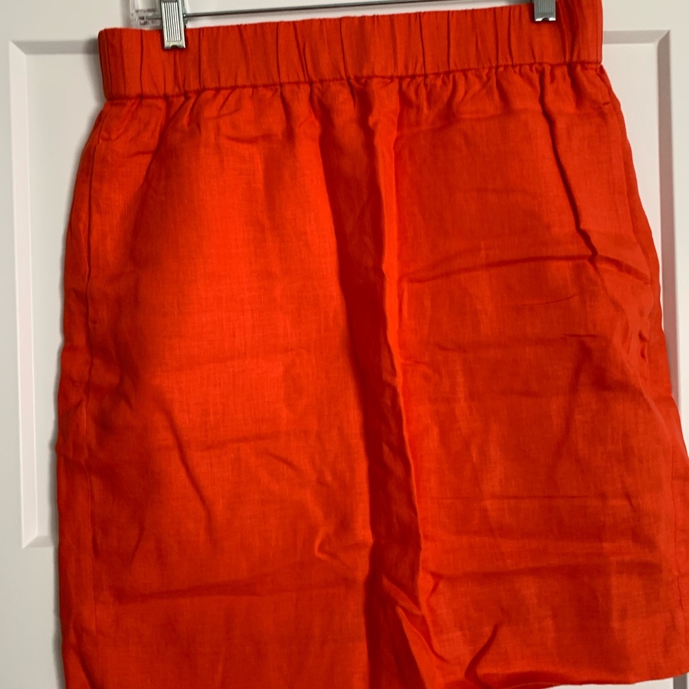 J crew Orange linen skirt